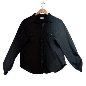 Columbia Sportswear Womens Vertex Button-Up Shirt Size XL Black Long Sleeve